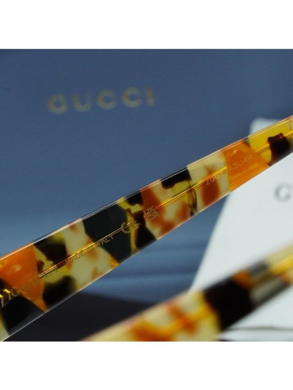 Gucci GG1257S 004 Women Butterfly Sunglasses - Havana / Blue - Picture 5 of 10
